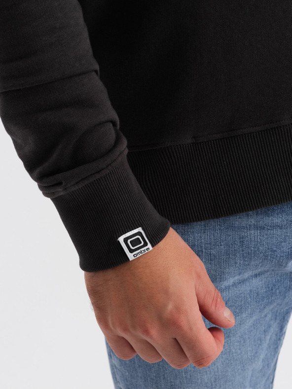 Ombre Clothing Dunkelbraunes bedrucktes Sweatshirt für Männer Ombre Clothing