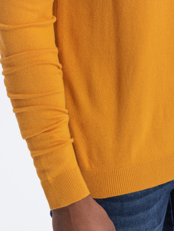 Ombre Clothing Senfgelber Herren-Basic-Pullover mit Stehkragen Ombre Clothing