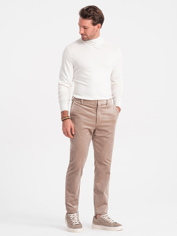 Ombre Clothing Cremefarbener Herren-Basic-Rollkragenpullover Ombre Clothing