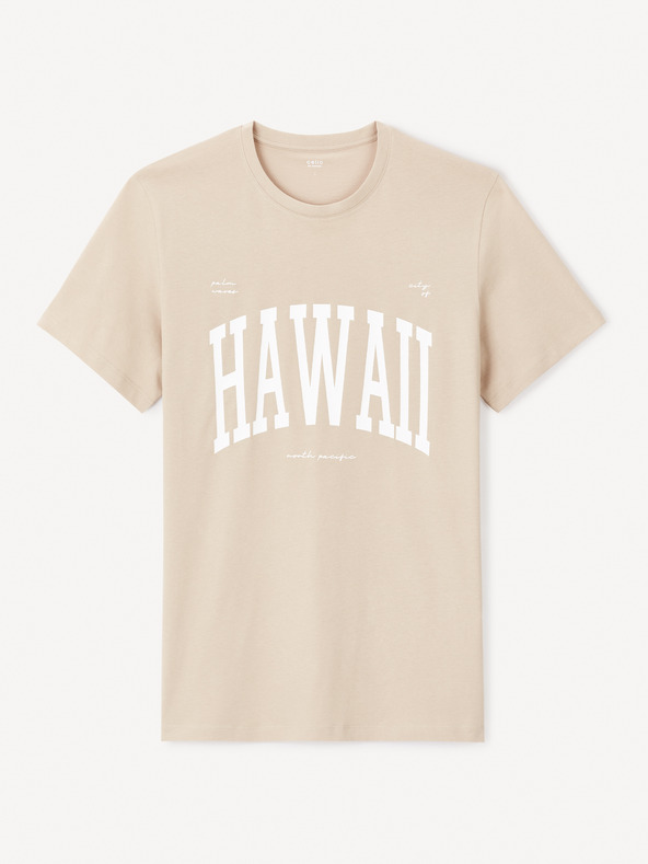 Celio Beiges Herren-T-Shirt Celio Jeville