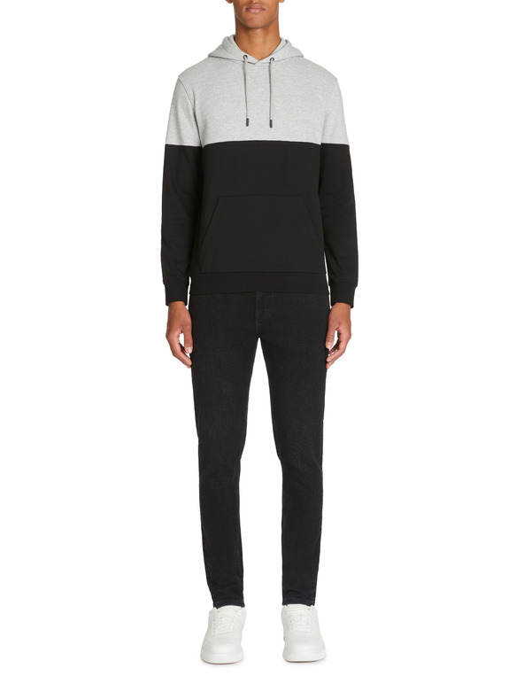 Celio Schwarz-grauer Herren-Kapuzenpullover Celio Jecobloco