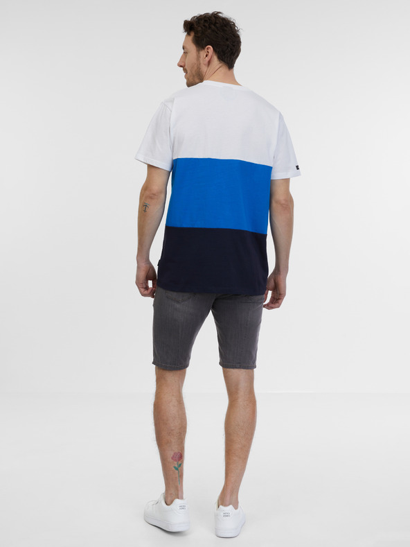 Sam 73 Weißes und blaues Herren-T-Shirt SAM 73 Norman