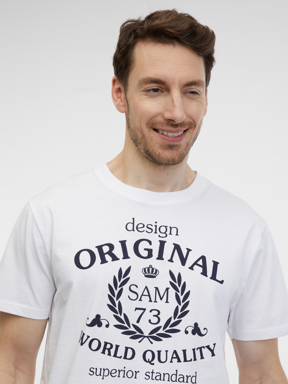 Sam 73 Weißes Herren-T-Shirt SAM 73 Maverick