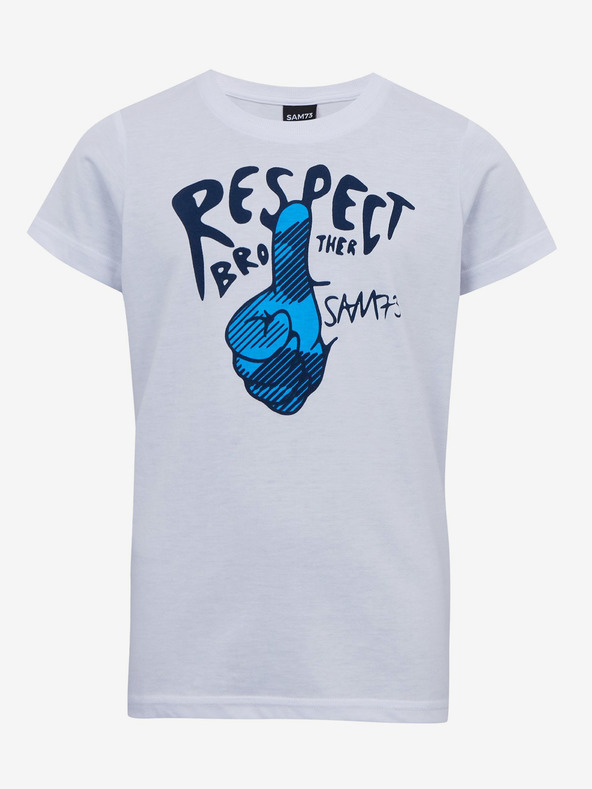 Sam 73 Weißes bedrucktes T-Shirt für Jungen SAM73 Scutum