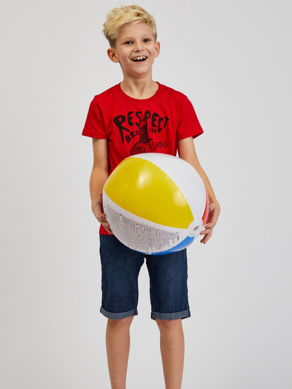 Sam 73 Rotes bedrucktes Jungen-T-Shirt SAM73 Scutum