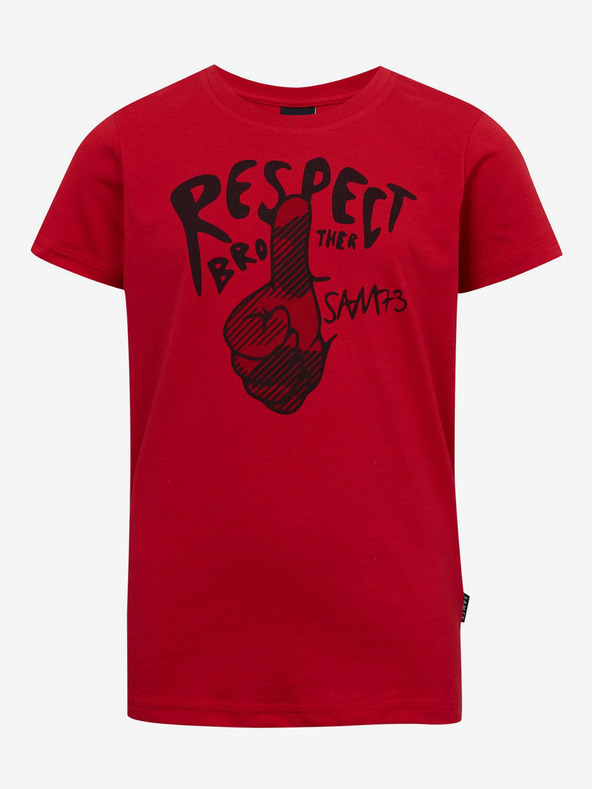 Sam 73 Rotes bedrucktes Jungen-T-Shirt SAM73 Scutum