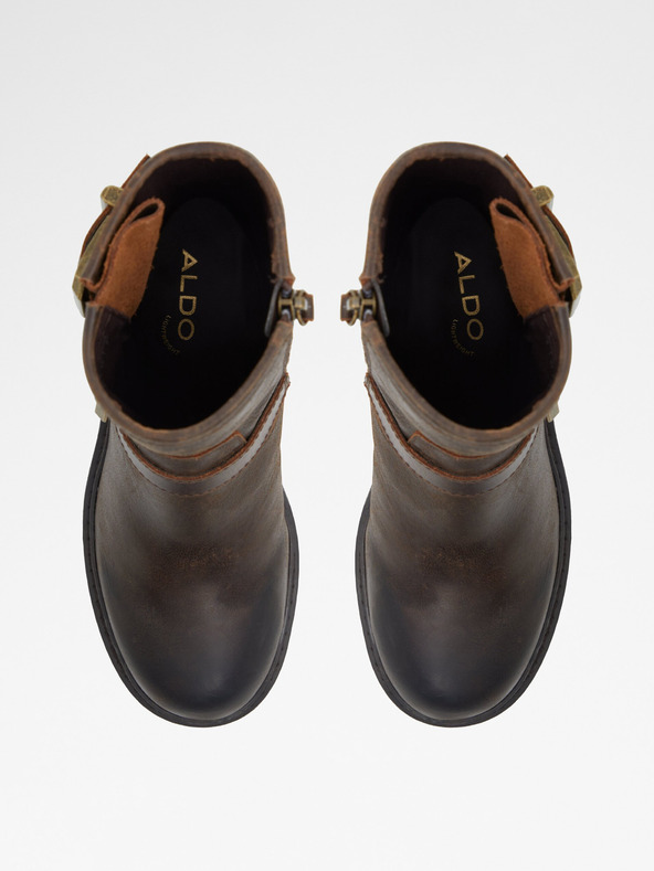 Aldo Dunkelbraune Damenstiefeletten aus Leder ALDO Palomina