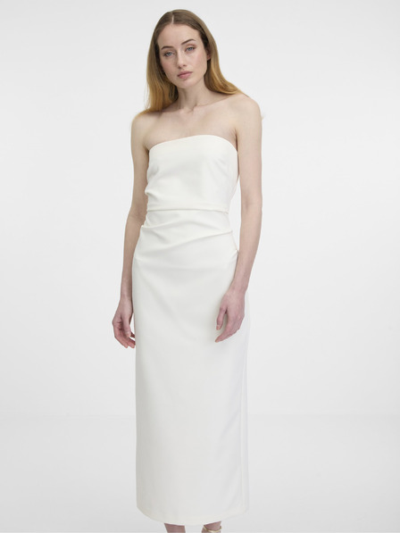 Orsay Cremefarbenes Damen-Midikleid ORSAY