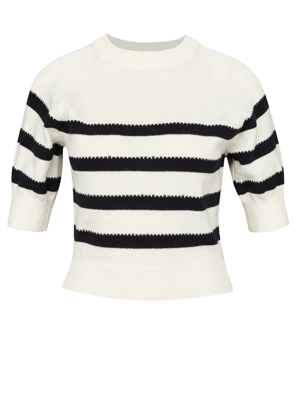 Orsay Cremefarbener Damen-Kurzarmpullover ORSAY