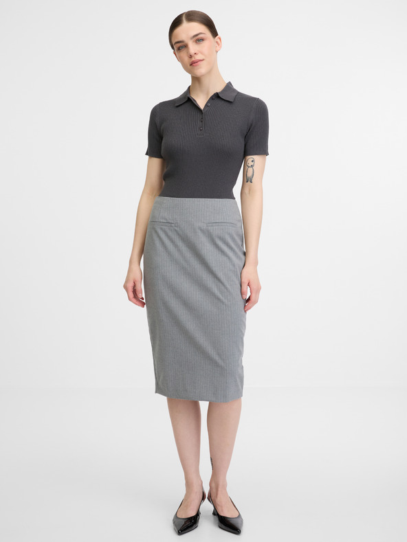 Orsay Dunkelgraues Damen-T-Shirt mit kurzen Ärmeln ORSAY