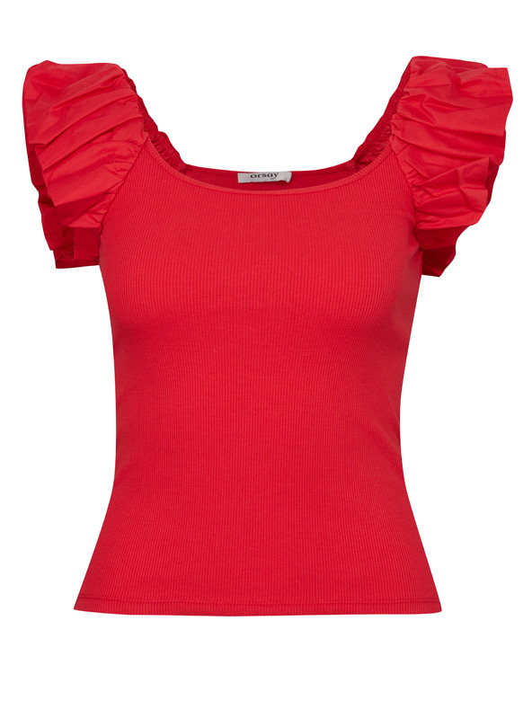 Orsay Rotes Damen-Kurzarm-T-Shirt ORSAY