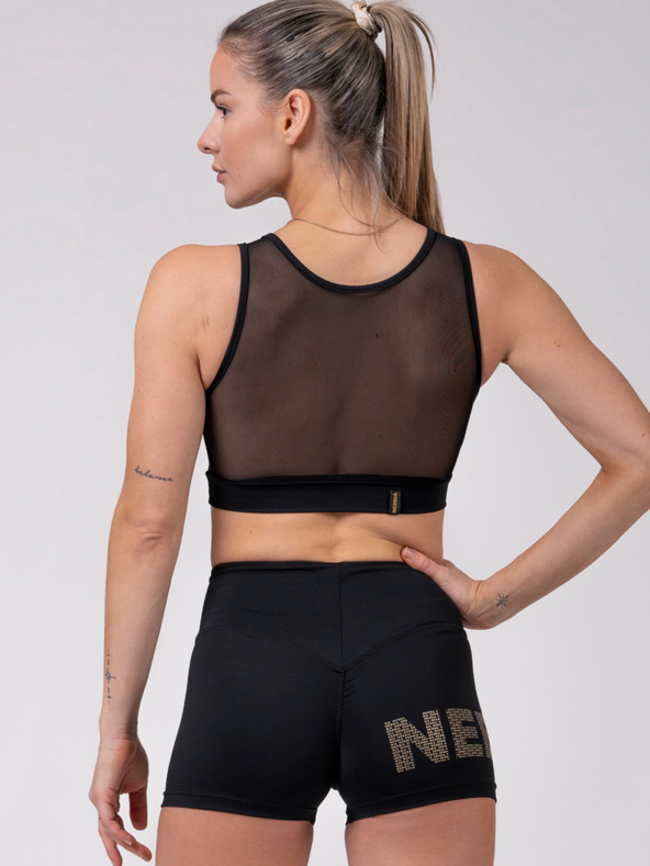 Nebbia Schwarzes Damen Sport Cropped Top Nebbia