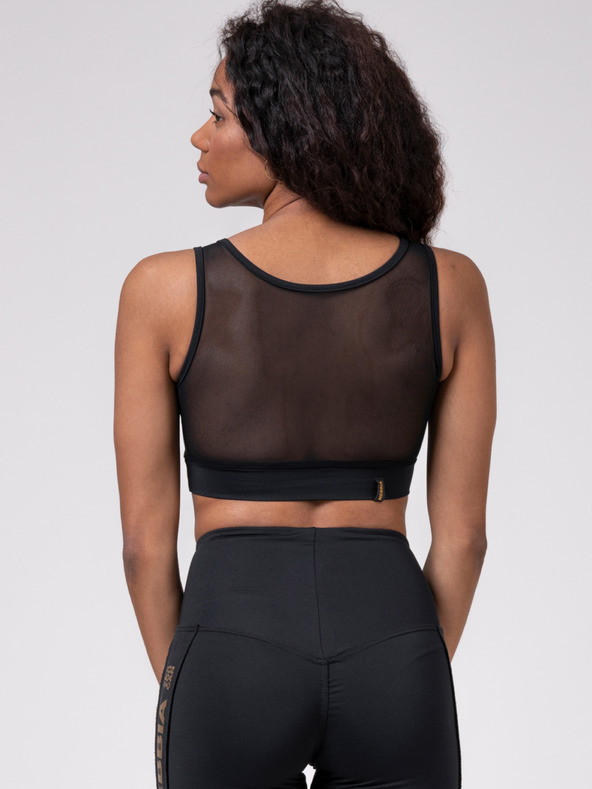 Nebbia Schwarzes Damen Sport Cropped Top Nebbia