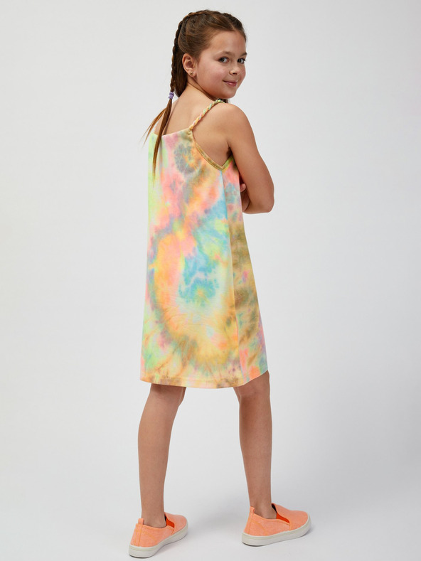 Sam 73 Grün und gelb gemustertes Mädchen-Sommerkleid SAM73 Equuleus