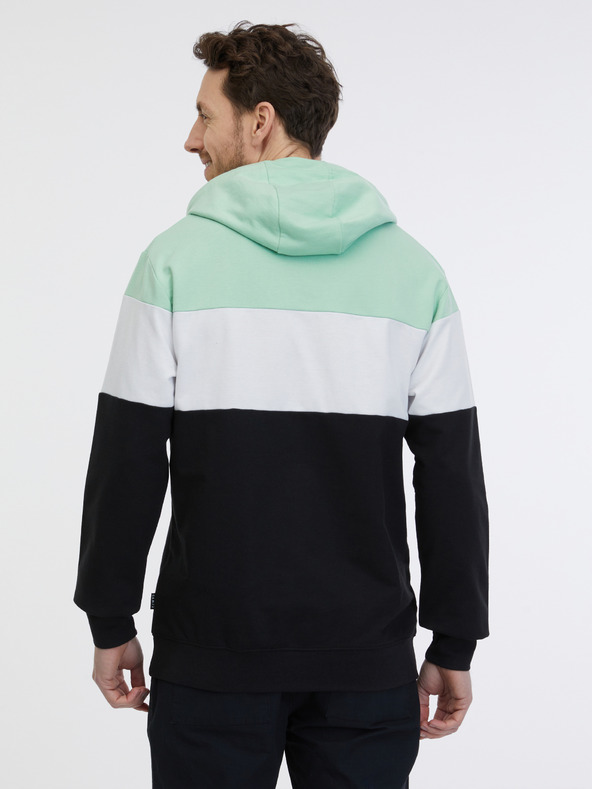 Sam 73 Grün-schwarzer Herren-Kapuzenpullover SAM 73 Gerado