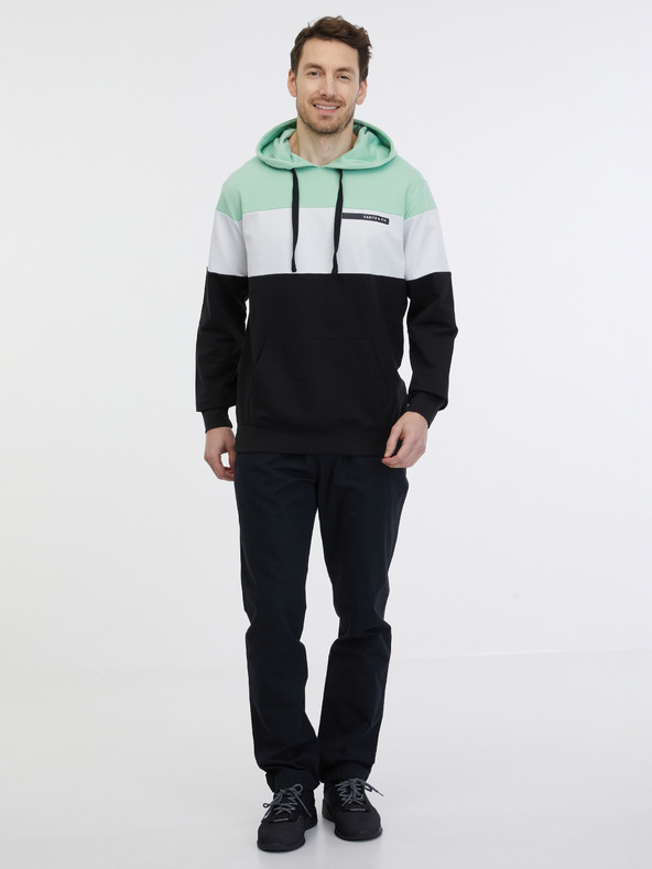 Sam 73 Grün-schwarzer Herren-Kapuzenpullover SAM 73 Gerado