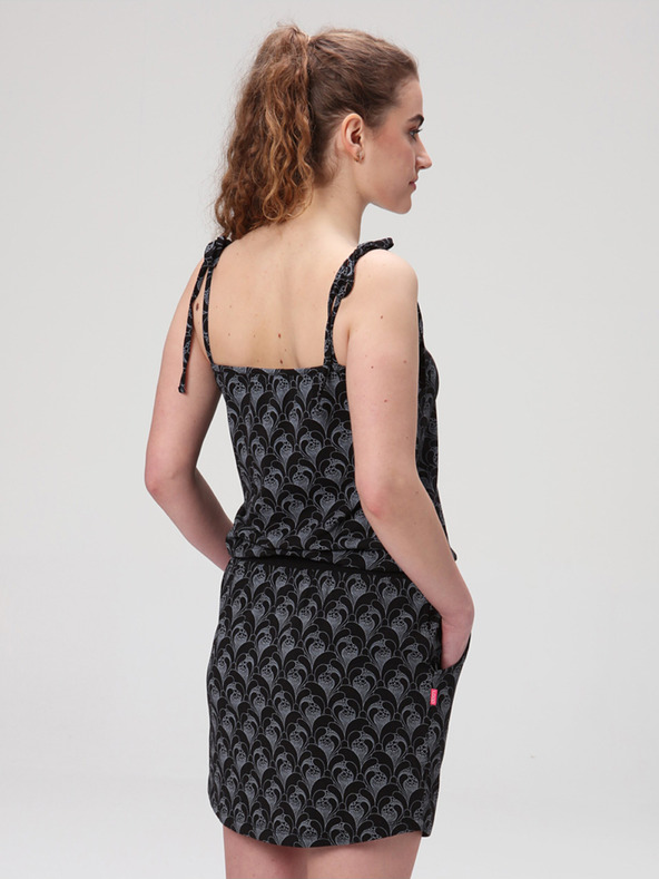 Loap Schwarzes gemustertes Damenkleid LOAP Bazuka