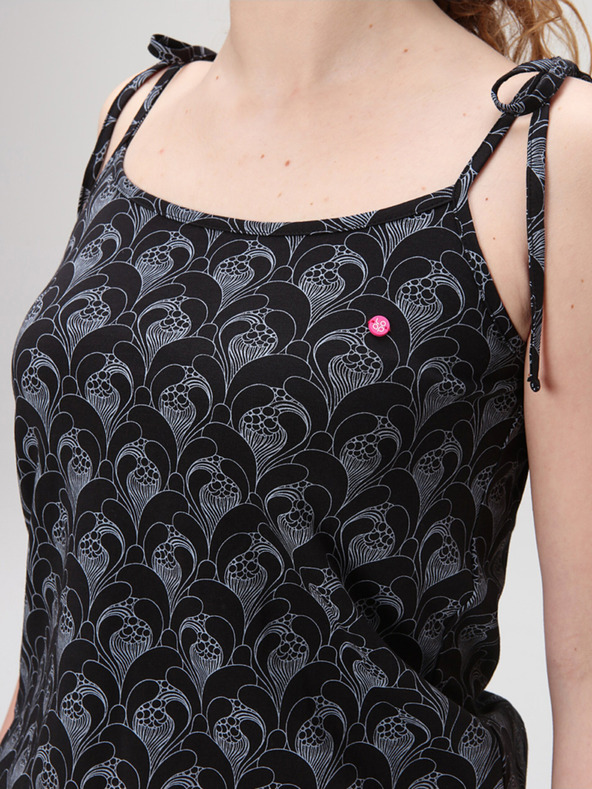 Loap Schwarzes gemustertes Damenkleid LOAP Bazuka