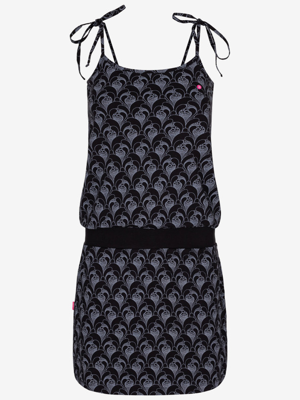 Loap Schwarzes gemustertes Damenkleid LOAP Bazuka