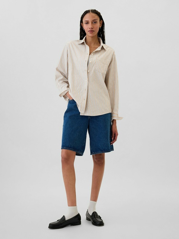 GAP Gestreiftes Oversize-Hemd Popeline Big Shirt GAP