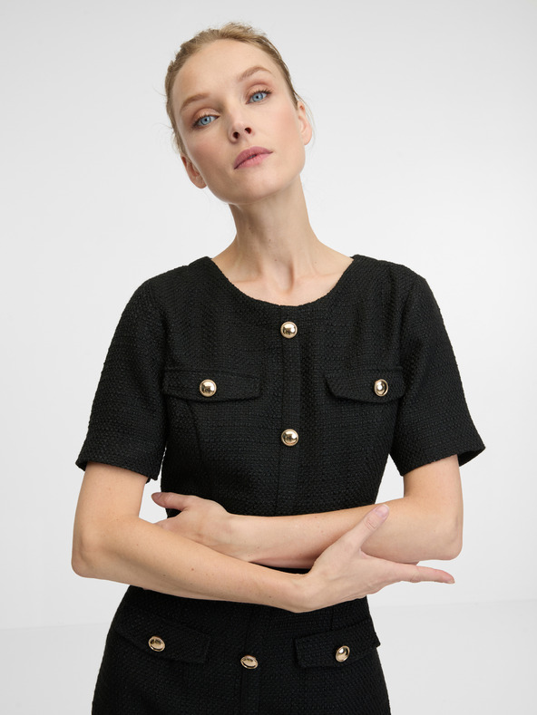 Orsay Schwarzes knielanges Damenkleid ORSAY