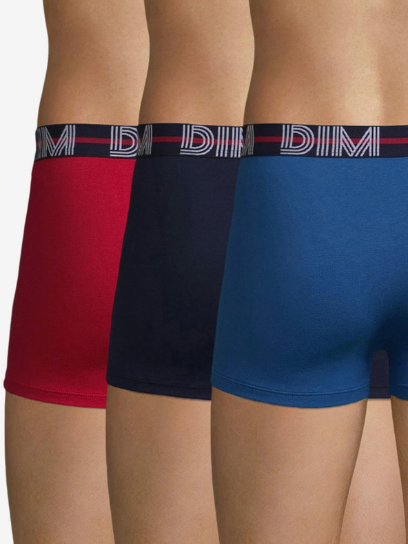 DIM Dreier-Set Herren-Boxershorts in rot und blau Dim POWERFUL BOXERS