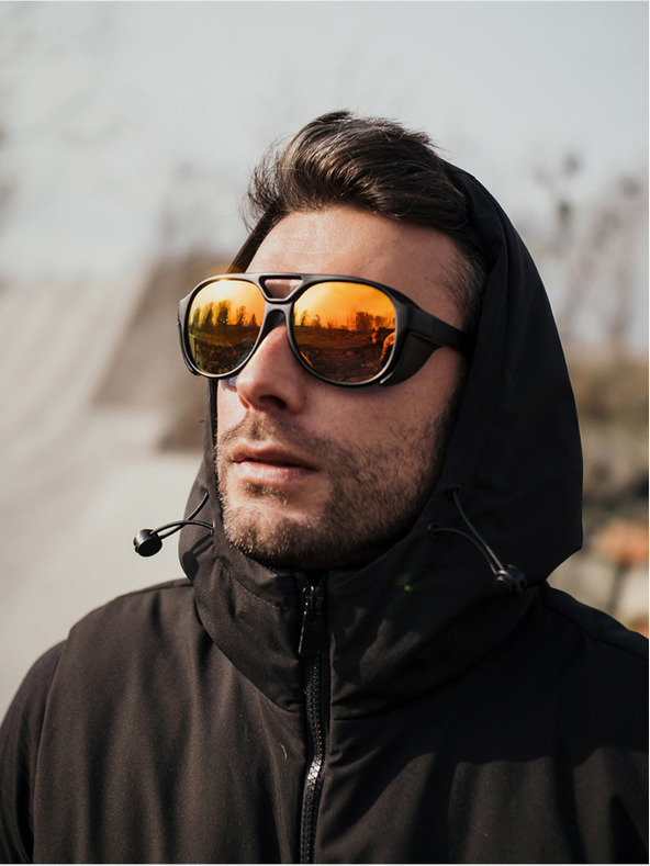 VEYREY Schwarze polarisierte Sport-Sonnenbrille VeyRey Fearless