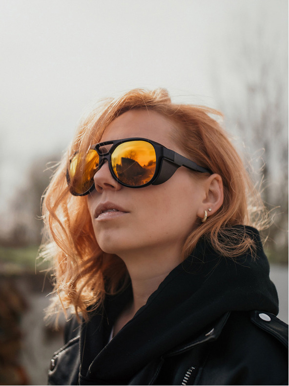 VEYREY Schwarze polarisierte Sport-Sonnenbrille VeyRey Fearless