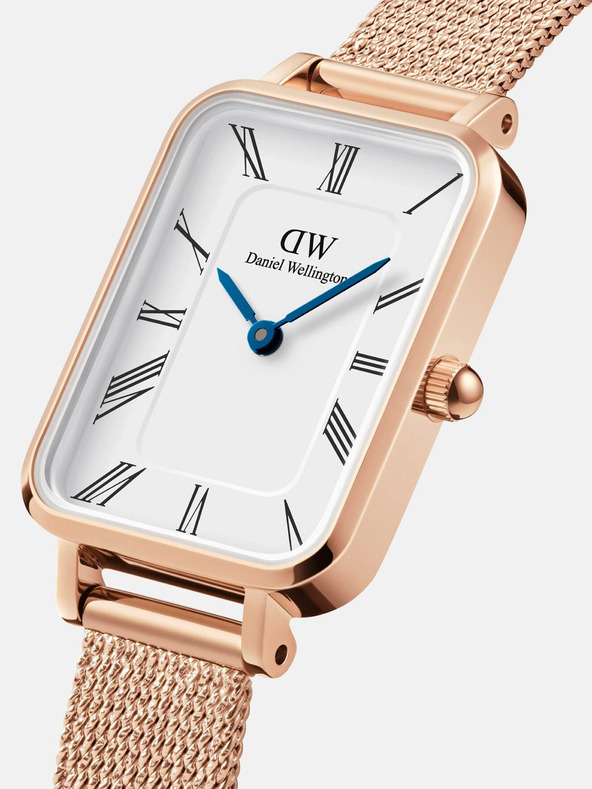 Daniel Wellington Rosa und goldene Damenuhr Daniel Wellington mesh Quadro Melrose
