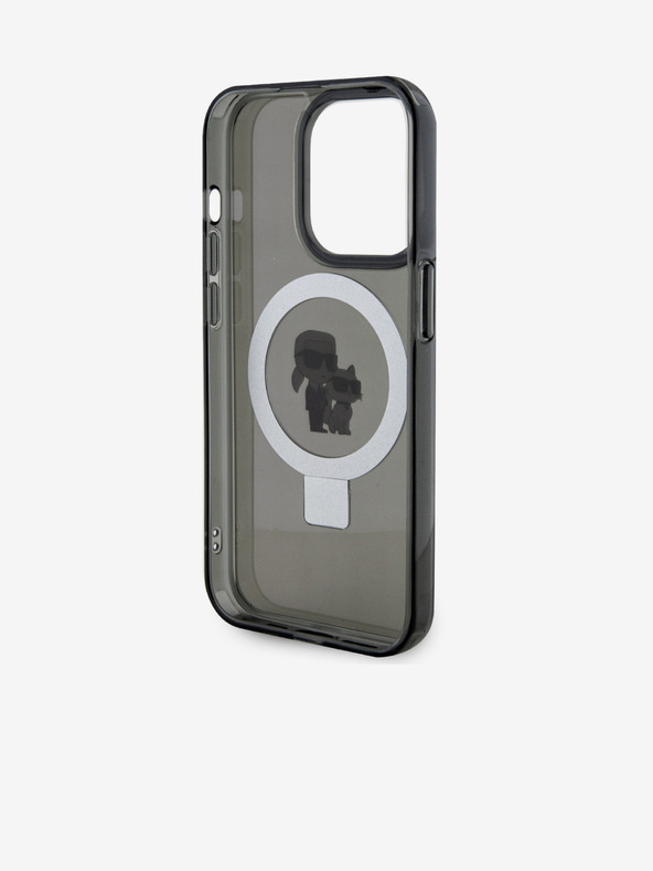 Karl Lagerfeld Ringstand Karl und Choupette MagSafe Back Cover für iPhone 15 Pro Max Schwarz Karl Lagerfeld