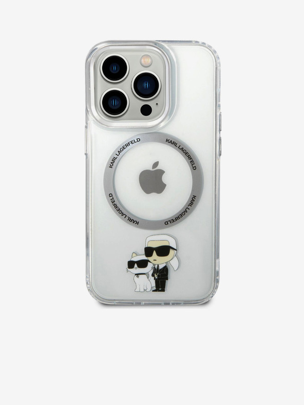 Karl Lagerfeld IML Karl und Choupette NFT MagSafe Back Cover für iPhone 15 Pro Transparent Karl Lagerfeld