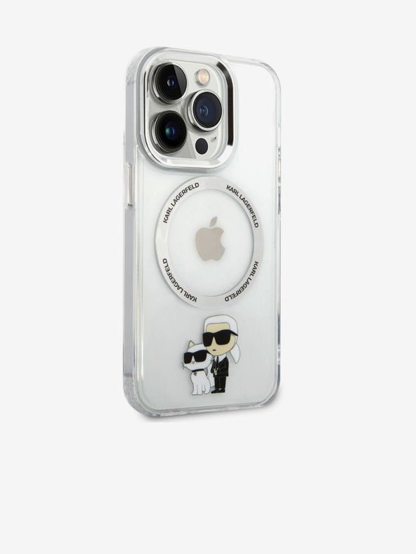 Karl Lagerfeld IML Karl und Choupette NFT MagSafe Back Cover für iPhone 15 Pro Transparent Karl Lagerfeld