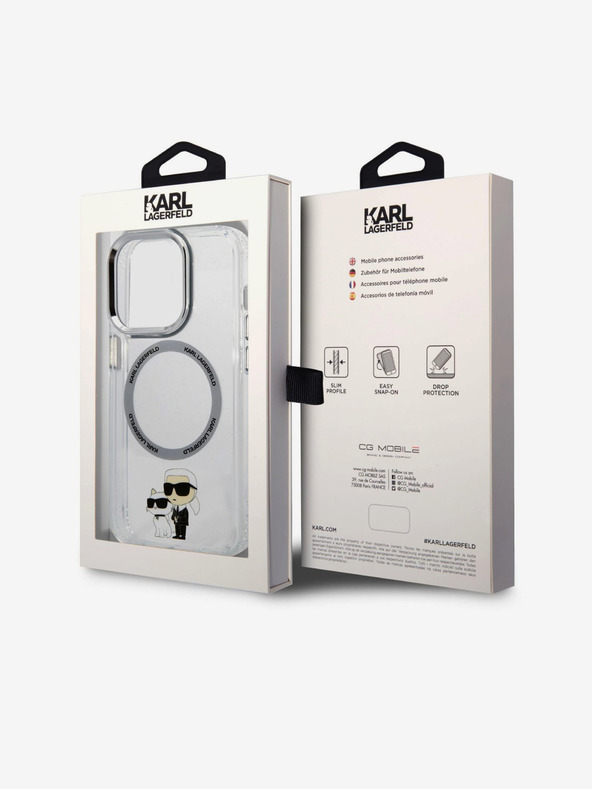 Karl Lagerfeld IML Karl und Choupette NFT MagSafe Back Cover für iPhone 15 Pro Transparent Karl Lagerfeld