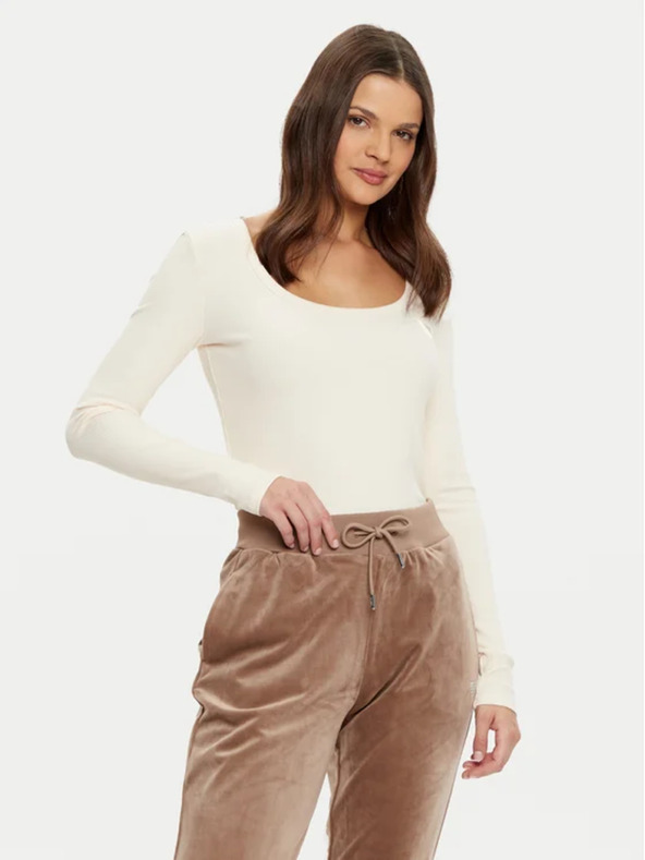 Guess Jeans Damen Weiße/Ecru Bluse Regular Fit von Guess Jeans