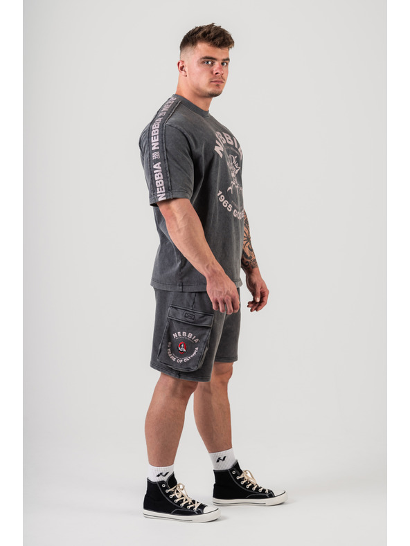 Nebbia Gewaschenes Oversized-T-Shirt GOLDEN AGE 790 M,schwarz