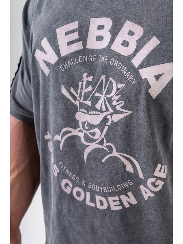 Nebbia Gewaschenes Oversized-T-Shirt GOLDEN AGE 790 M,schwarz