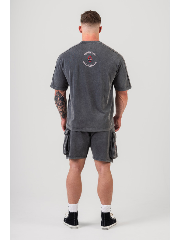 Nebbia Gewaschenes Oversized-T-Shirt GOLDEN AGE 790 M,schwarz