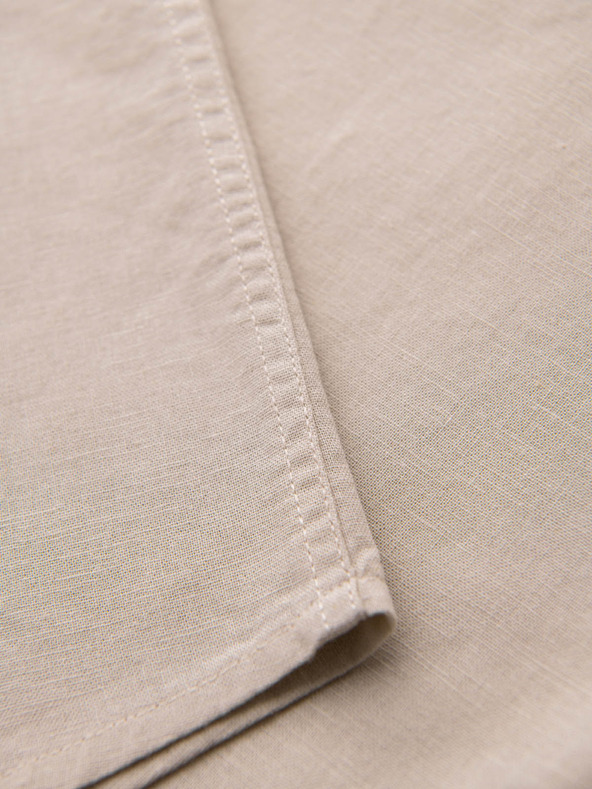 Ombre Clothing Herren Kurzarmhemd mit kubanischem Kragen Beige Ombre Kleidung
