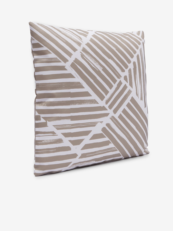 Kaemingk Weißes und braunes Außenkissen Kaemingk