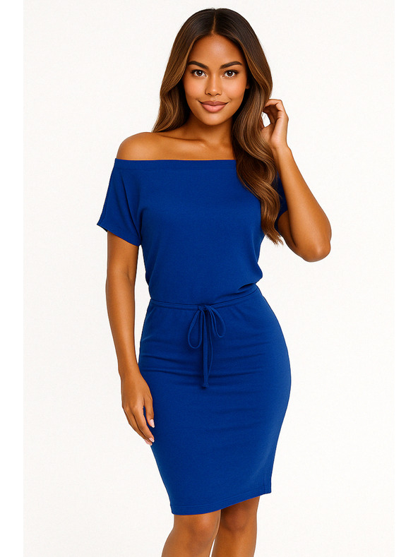 numoco 139-12 Sportkleid mit kurzen Ärmeln - blau