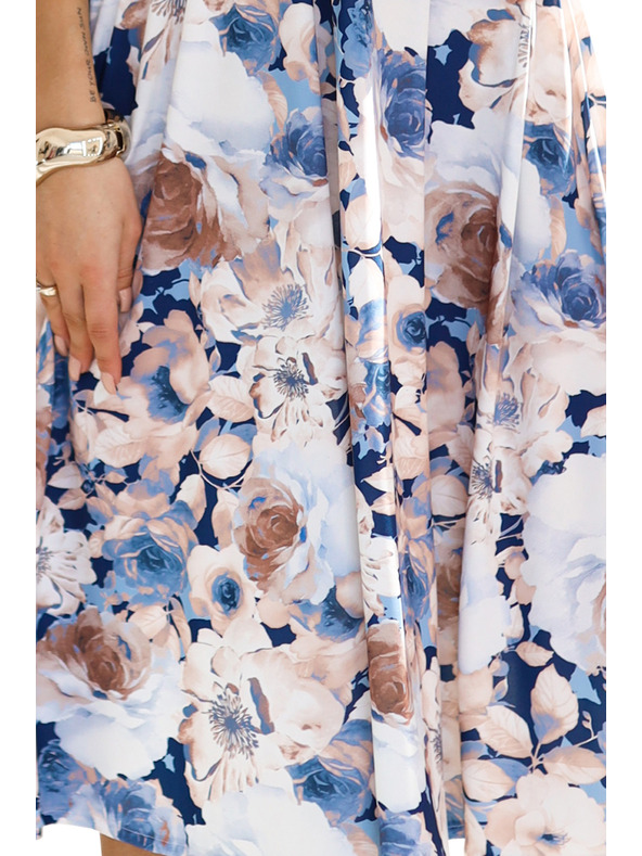 numoco Damenkleid mit Ausschnitt und kurzen Ärmeln