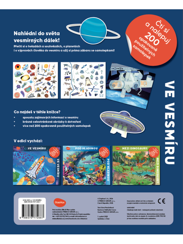 BAAGL  Lesen und Aufkleben – IM WELTRAUM, Buch mit Stickern