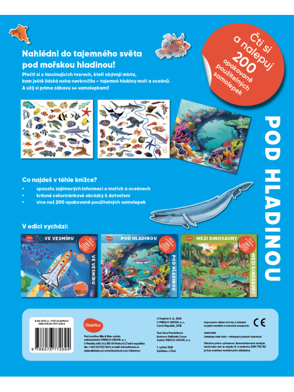 BAAGL  Lesen und Aufkleben – UNTER WASSER, Buch mit Stickern