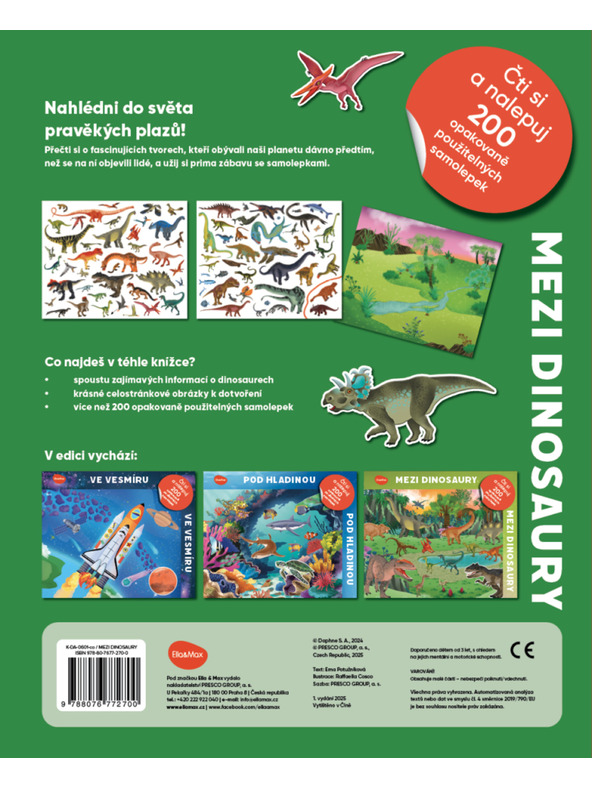 BAAGL  Lesen und Aufkleben – UNTER DINOSAURIERN, Buch mit Stickern