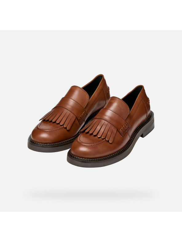 Geox Hellbraune Damen-Mokassins Geox Serilda