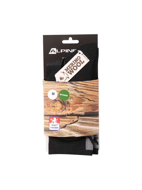 ALPINE PRO Antibakterielle Merino-Wollsocken ALPINE PRO ERATE schwarz