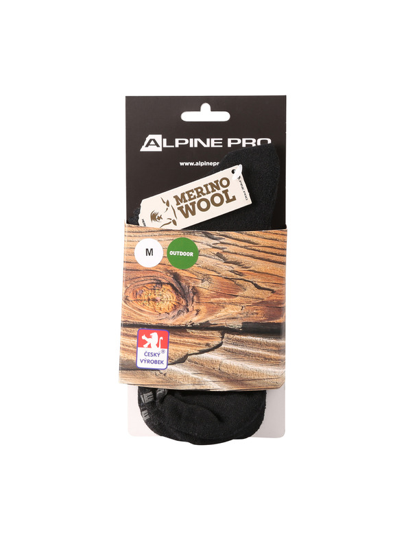 ALPINE PRO Antibakterielle Merino-Wollsocken ALPINE PRO DERERE schwarz