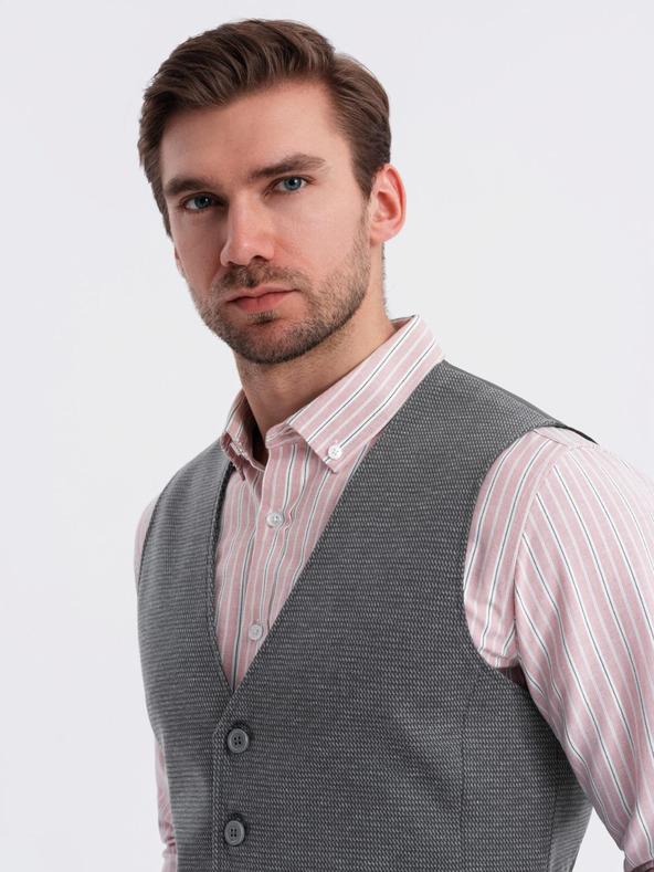 Ombre Clothing Taillierte elegante strukturierte Herren Strickweste von Ombre Clothing