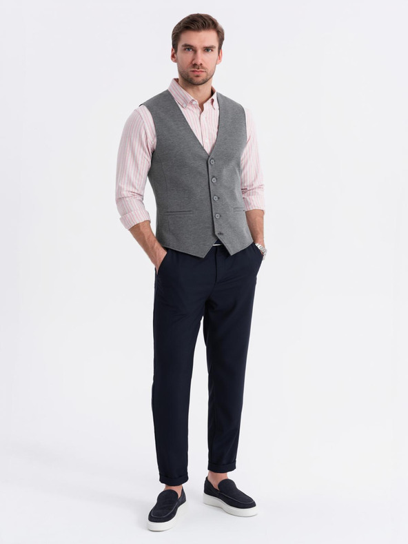 Ombre Clothing Taillierte elegante strukturierte Herren Strickweste von Ombre Clothing