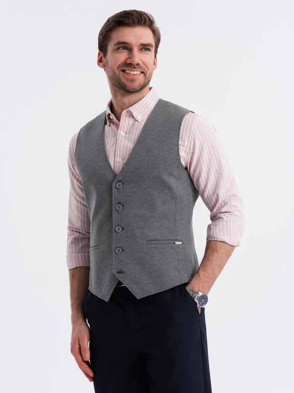 Ombre Clothing Taillierte elegante strukturierte Herren Strickweste von Ombre Clothing